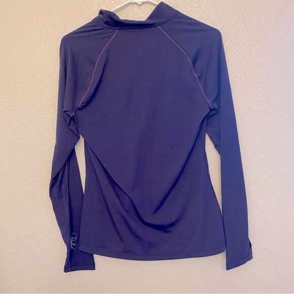 PARADOX Performance Purple Merino wool Blend Zip Long Sleeve base layer Top M - Picture 3 of 8